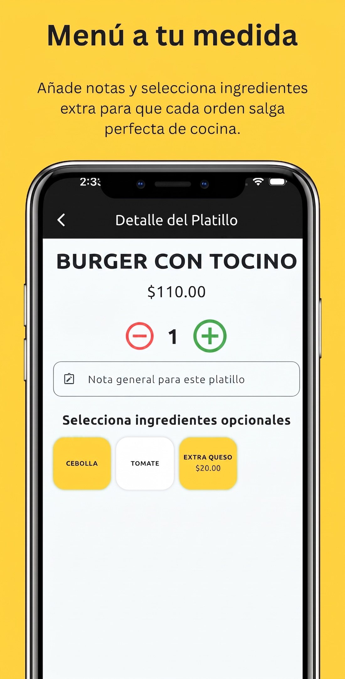 Menú a tu medida