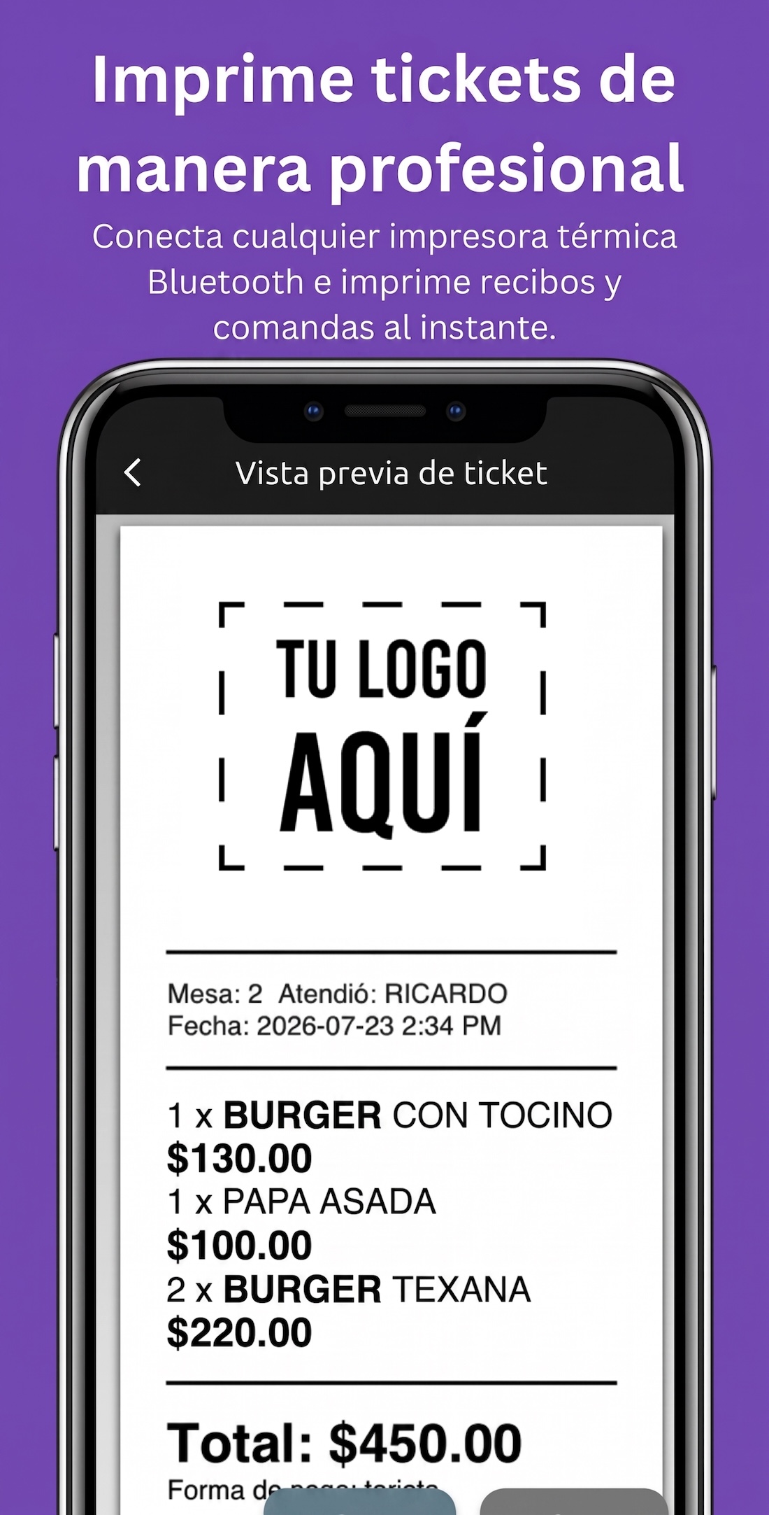 Imprime tickets profesionales